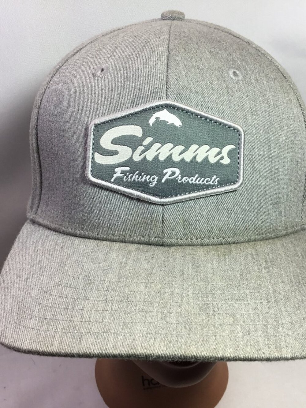 Simms Gray Cotton Canvas Baseball Cap Hat w/ Logo, Adjustable Unisex